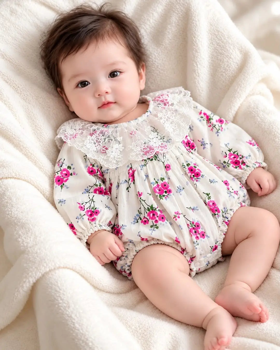 Floral Gingham Plaid Romper