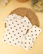 Ruffled Trim Round Neck Pajama Set