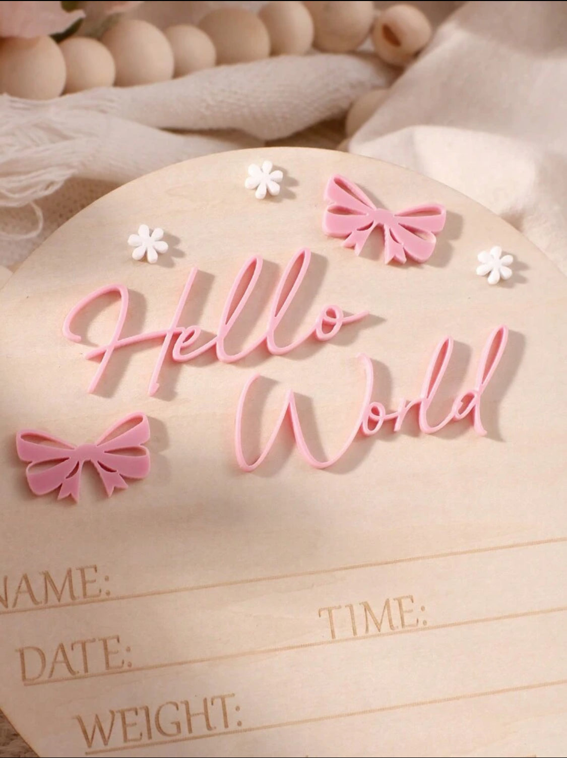Baby Wooden Name Announcement Board