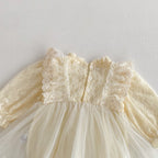 Ivory Lace Tulle Party Romper Dress for Baby Girls