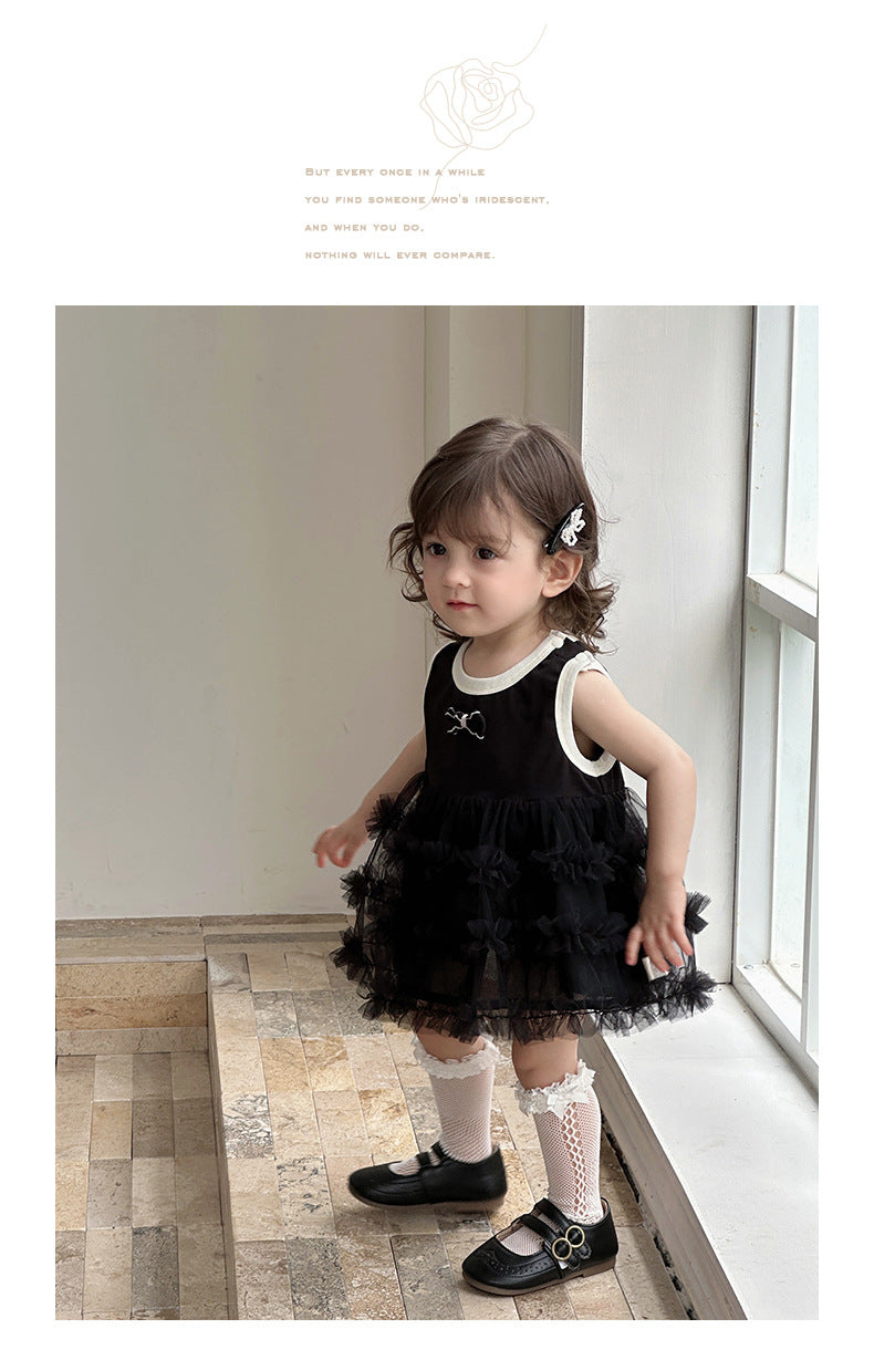 Baby Girl Black Party Tulle Dress – 6 to 9 Months