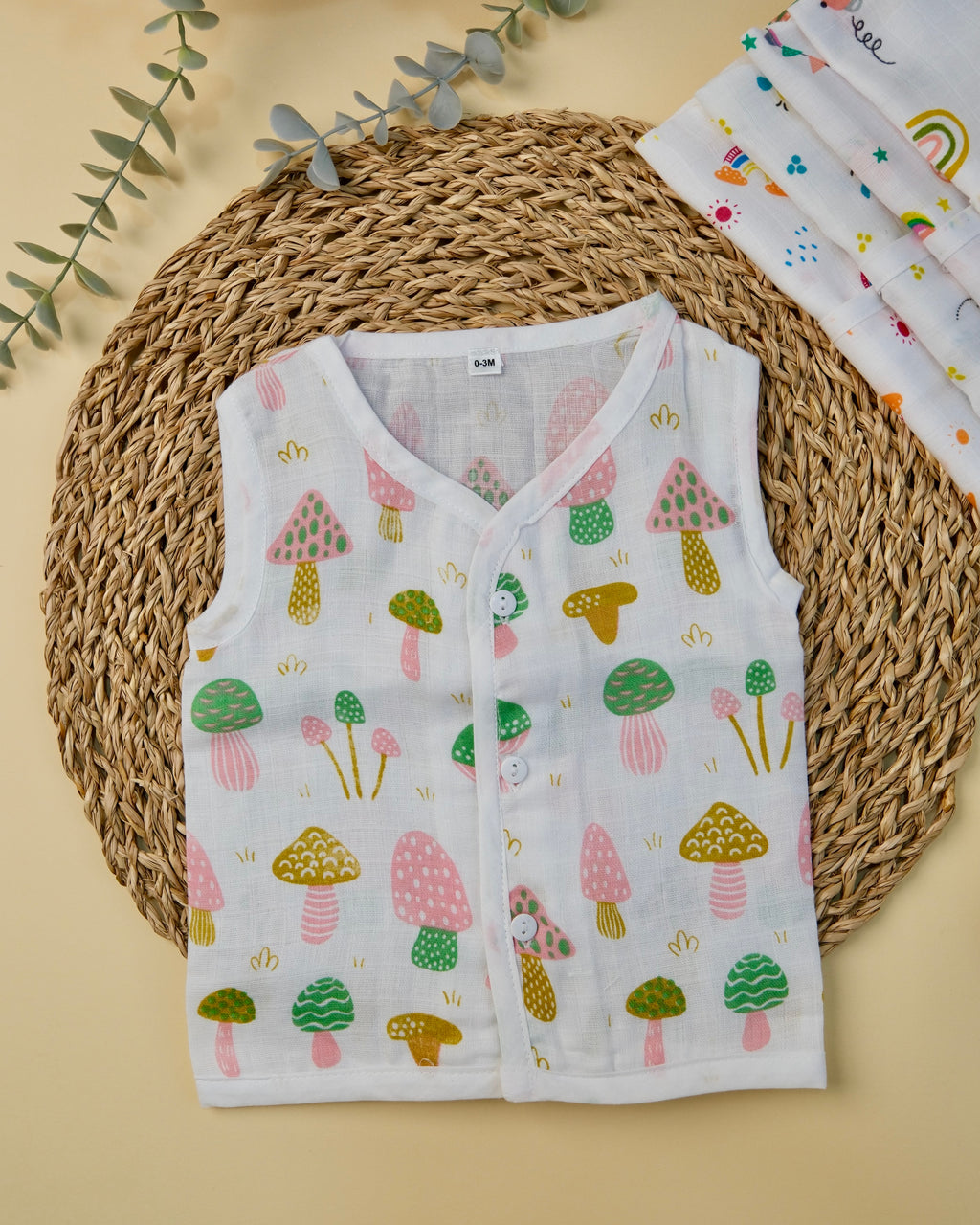 Sleeveless Jabla with Button Assorted 1 Pcs