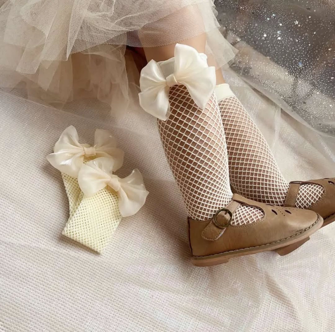 Bow net socks 0-3 years