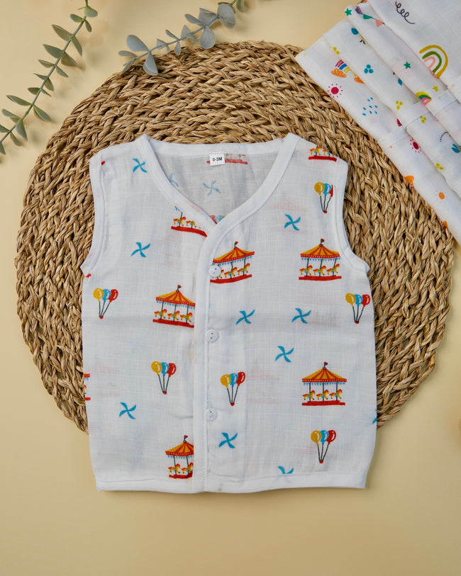 Sleeveless Jabla with Button Assorted 1 Pcs Hover Image