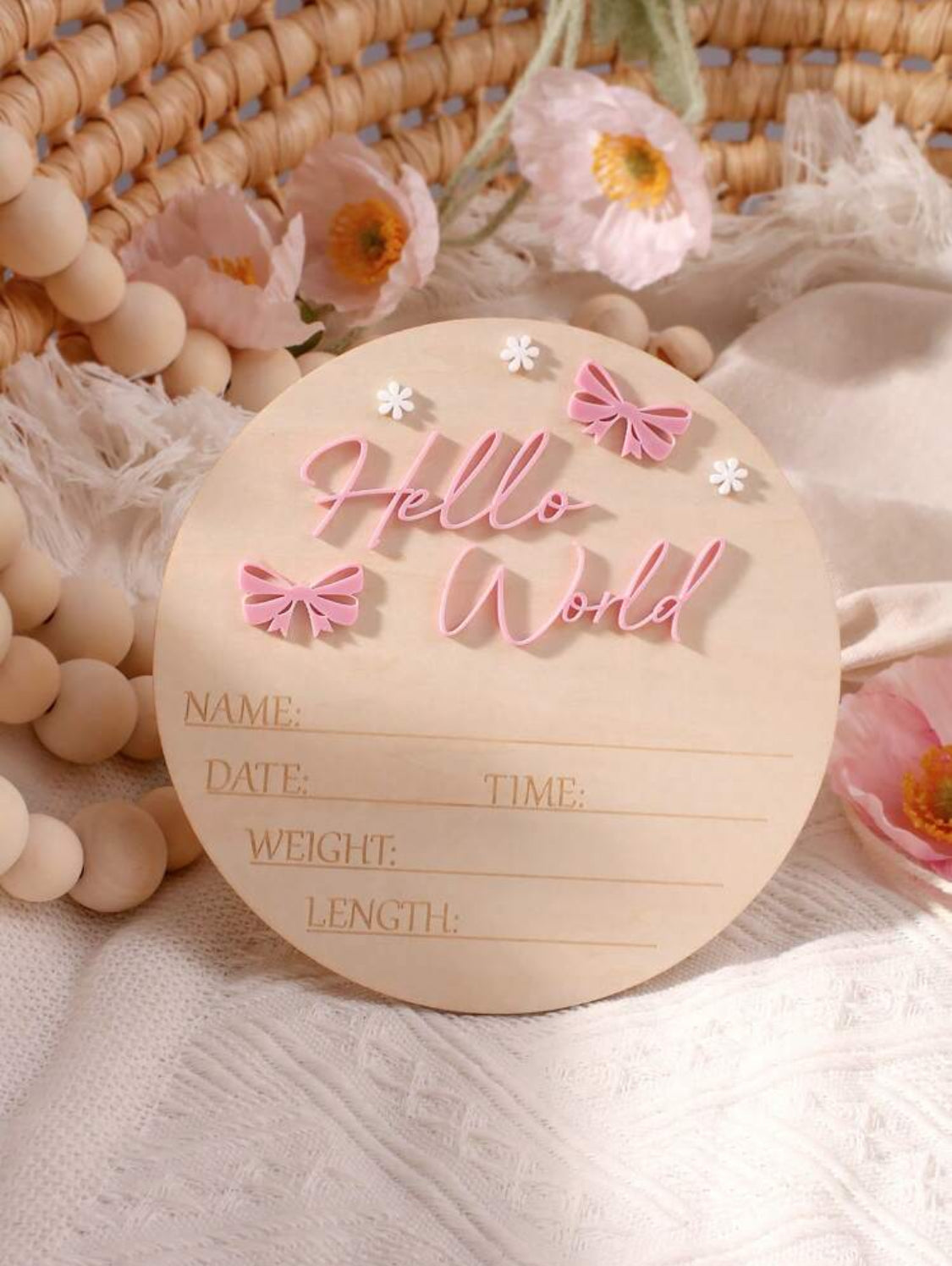 Baby Wooden Name Announcement Board