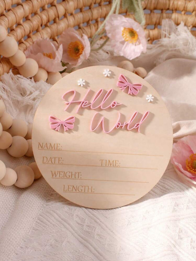 Baby Wooden Name Announcement Board Hover Image