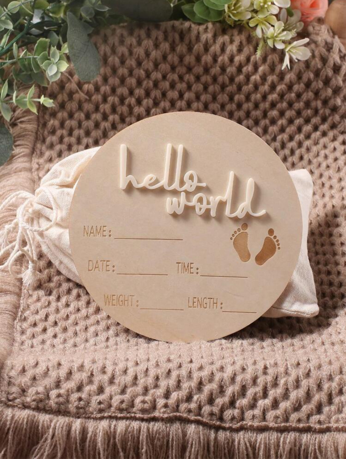 Baby Wooden Name Announcement Board