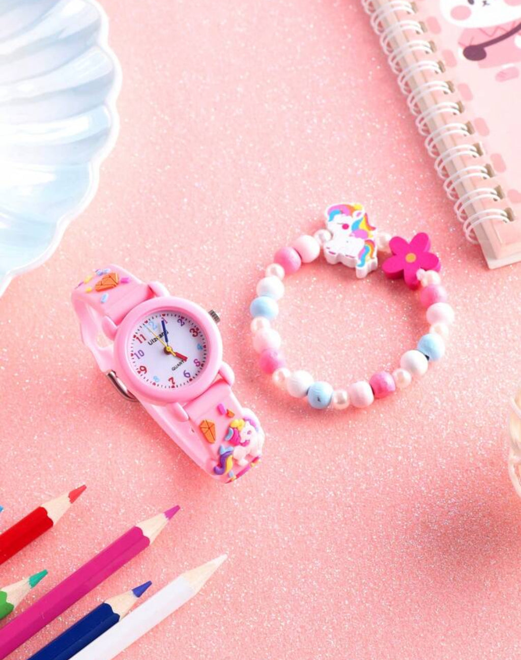 Unicorn watch and bracelet kids set