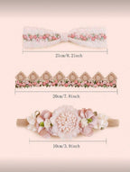 3 Pcs Crown Lace Beige Headband