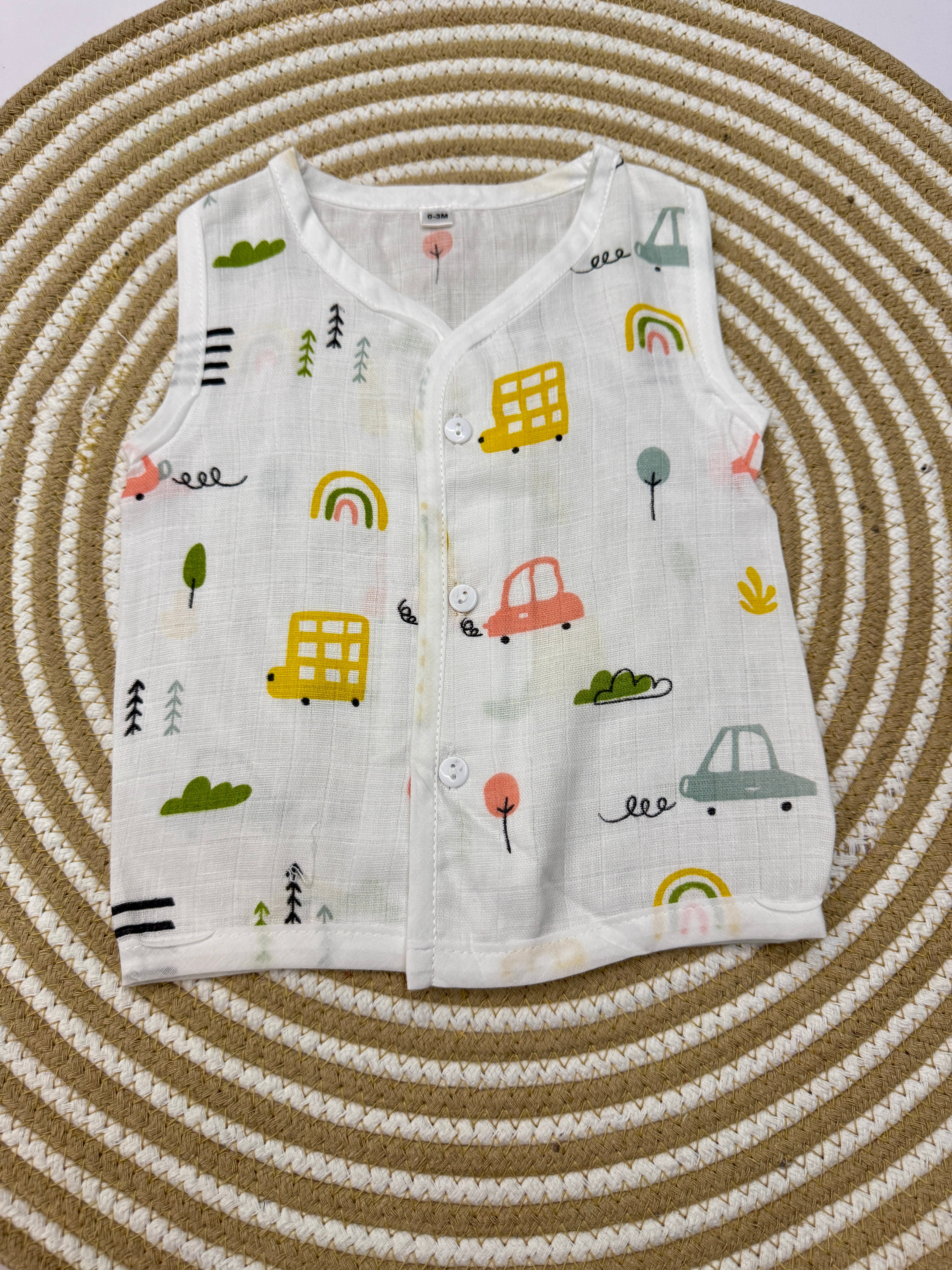 Sleeveless Jabla with Button Assorted