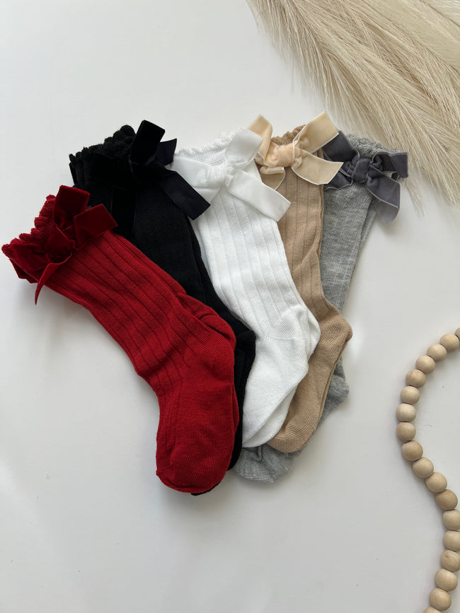 High-Knee Socks with Bowknot Hover Image
