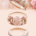 3 Pcs Crown Lace Beige Headband