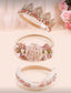 3 Pcs Crown Lace Beige Headband