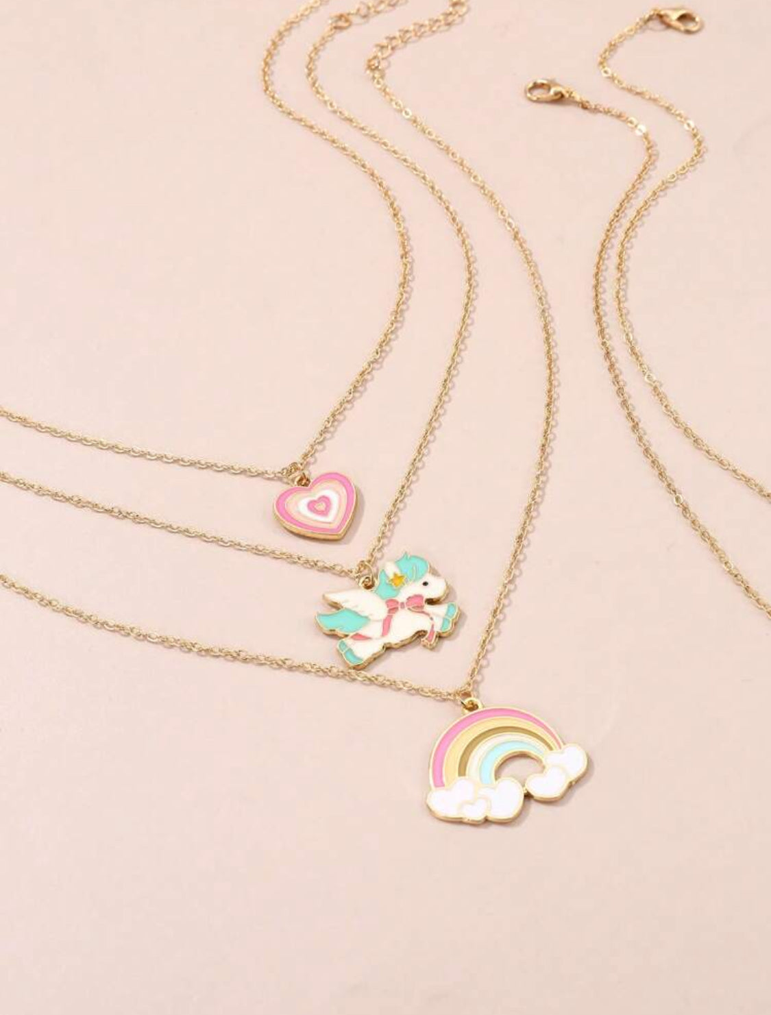 5pcs baby girl unicorn necklace set