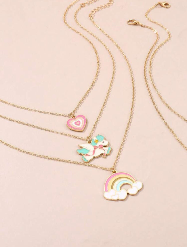 5pcs baby girl unicorn necklace set Hover Image