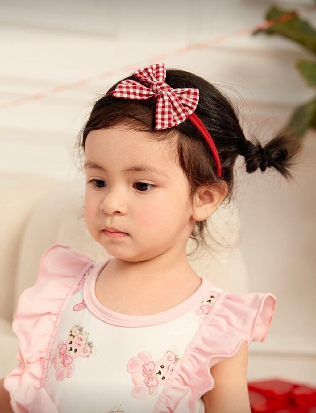 3 Pcs Red Heart Bowknot Headband