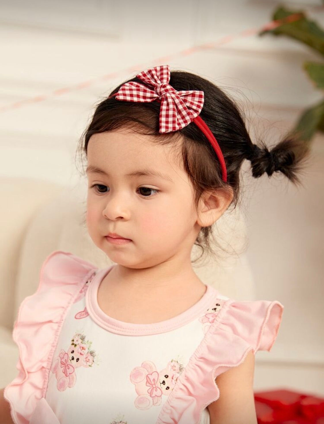 3 Pcs Red Heart Bowknot Headband