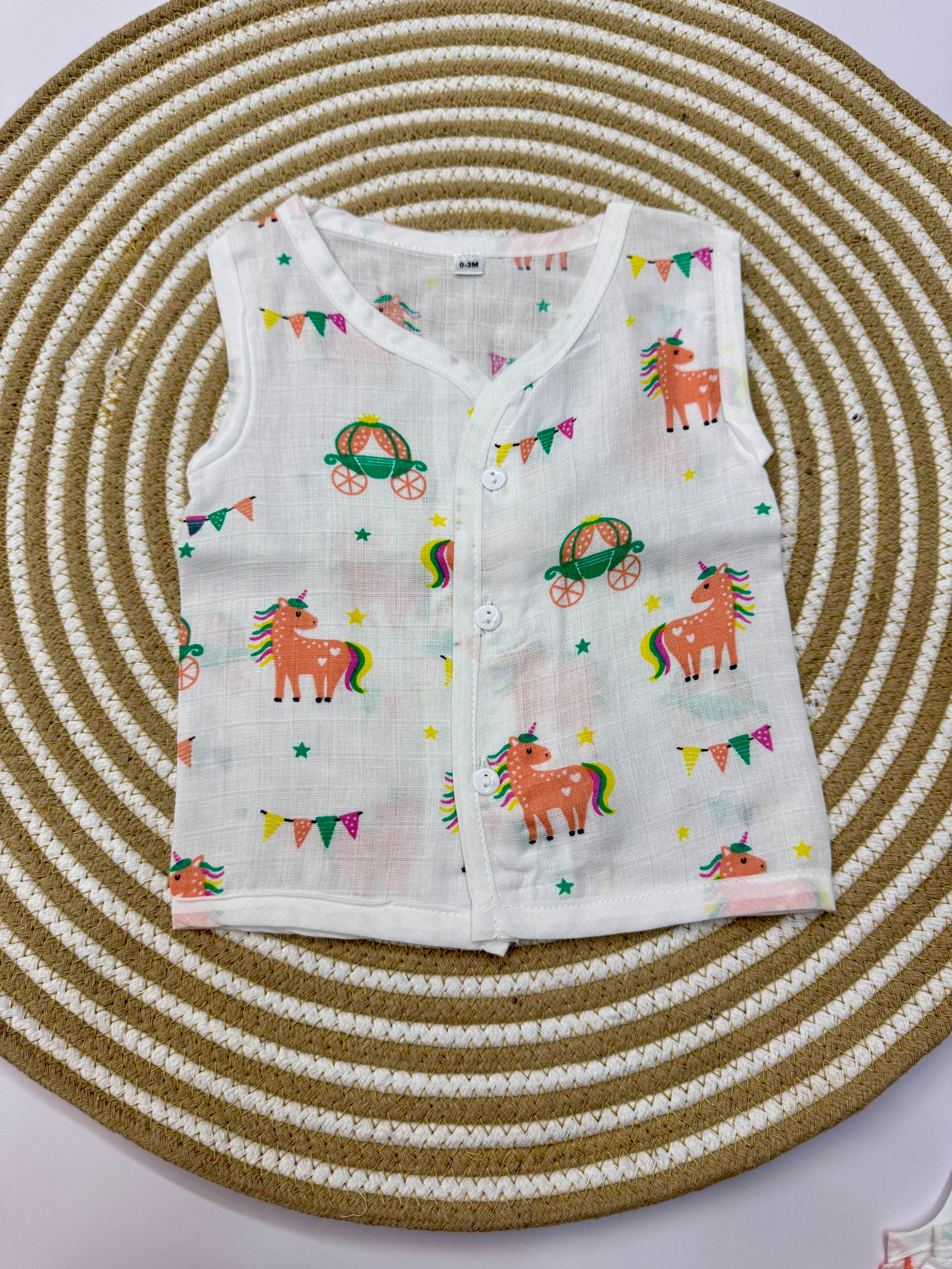 Sleeveless Jabla with Button Assorted