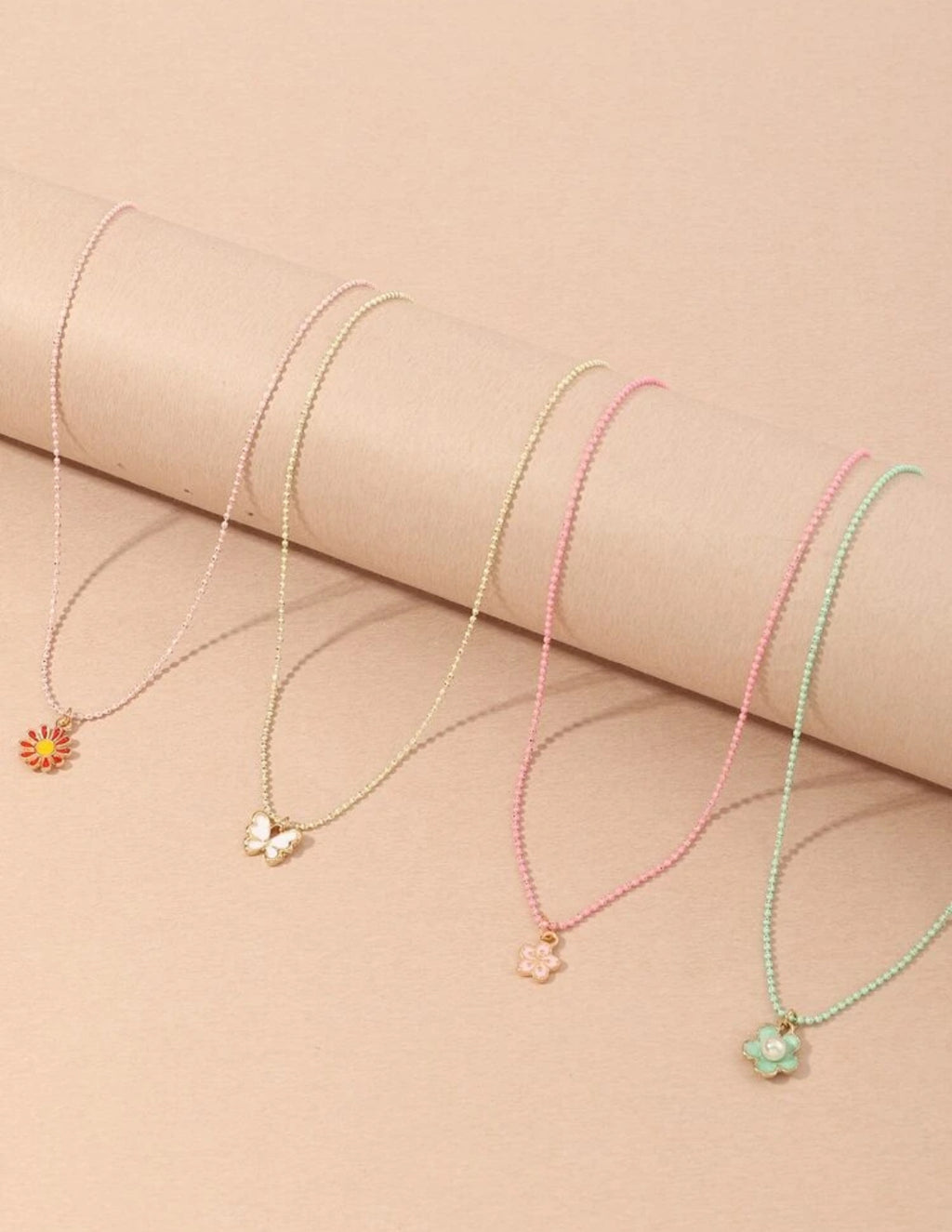 4pcs butterfly necklace set