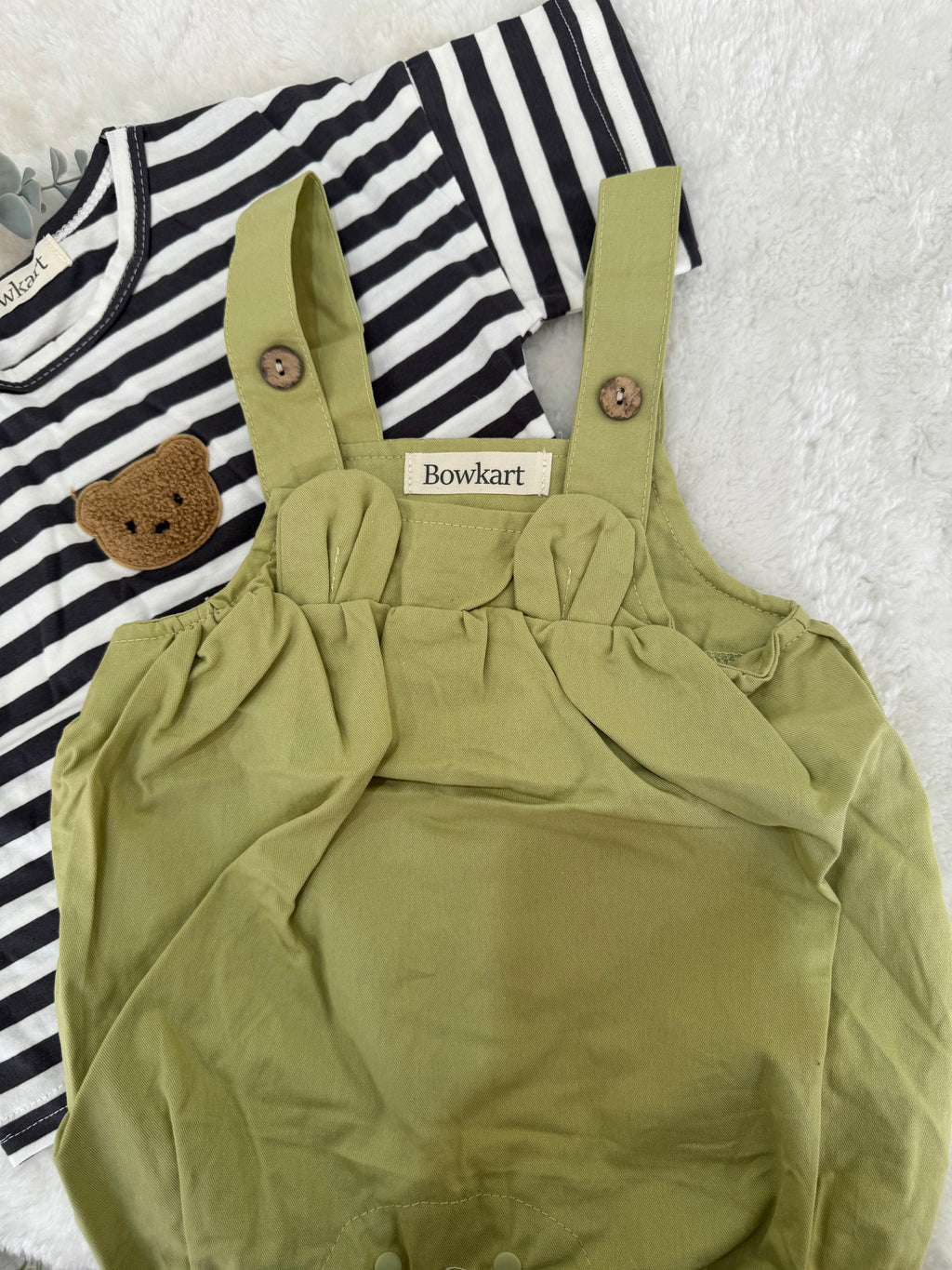 Solid Color Bear Romper