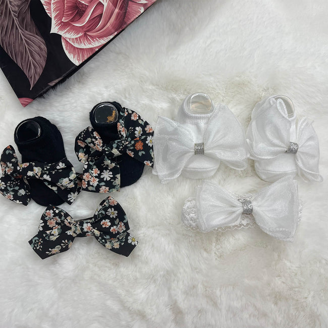 Baby Bow Decor Socks with Bow 0 - 6 Months Main Image