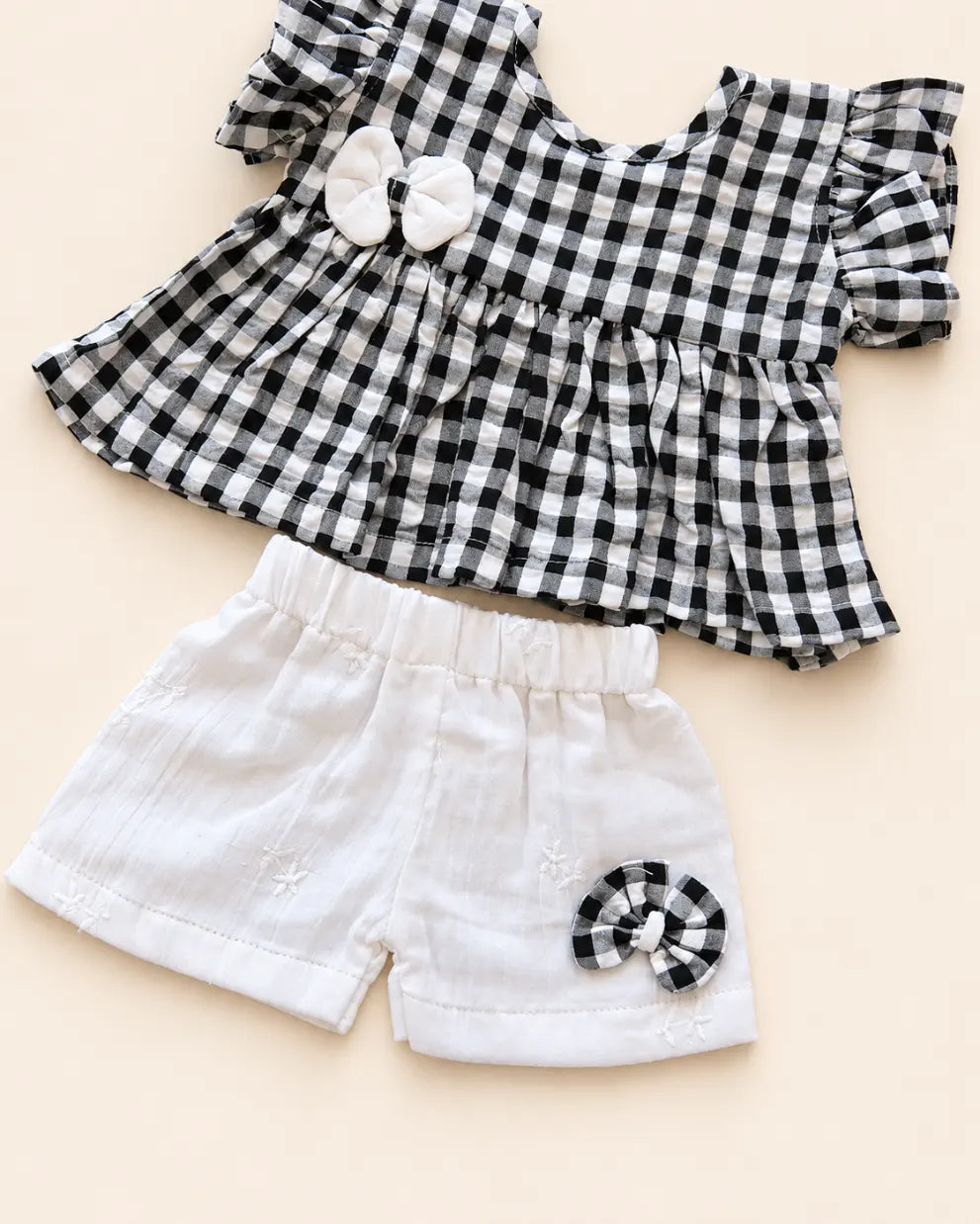 Black White Gingham Frock Set