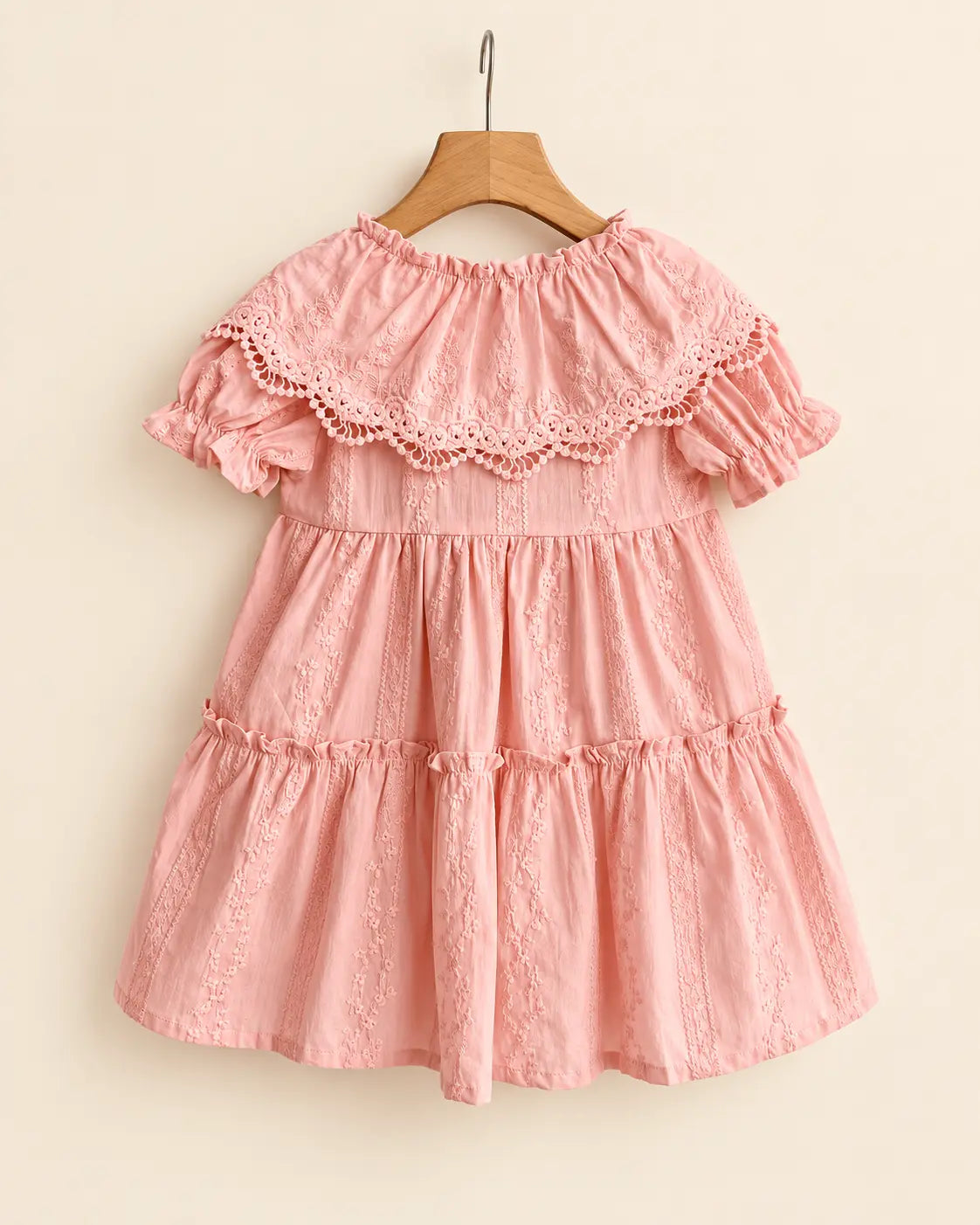 Vintage Blush Pink Baby Girl Romper & Dress Set 1 Pcs