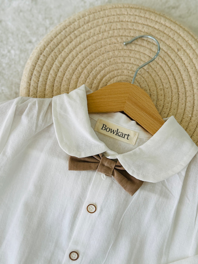 White Shirt with Khaki Bottom Hover Image