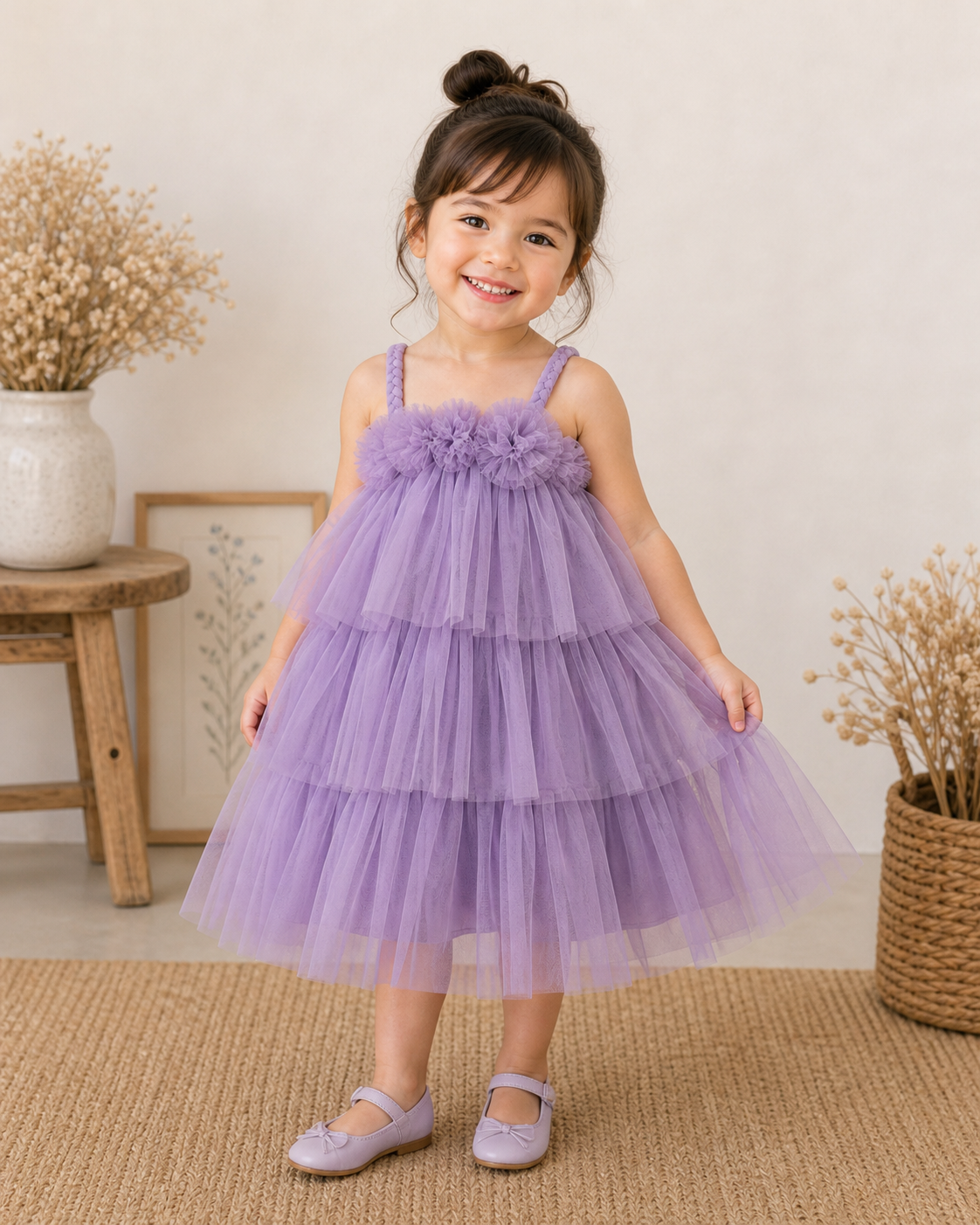 3 Layered Princess Net Baby Frock