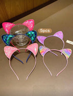 5 Pcs Shiny Cat Ears Headband