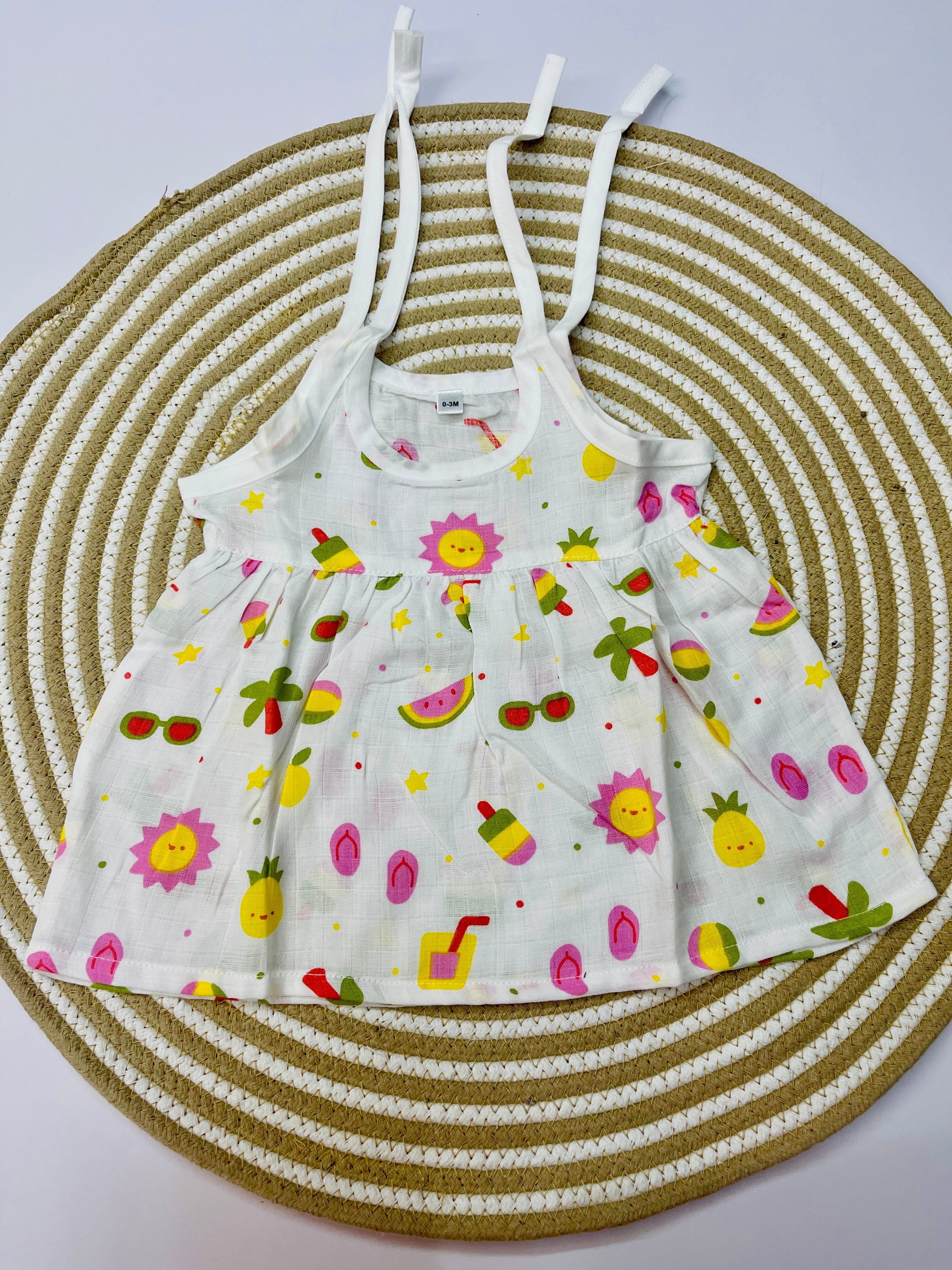 Sleeveless Frock with Knot Assorted