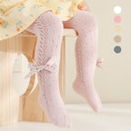 Floral Knitted Bow Stockings 3-12 Months