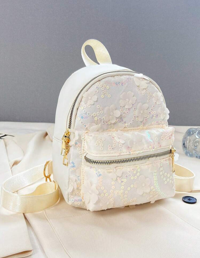 Cute Floral sequin Mini Backpack kids Hover Image