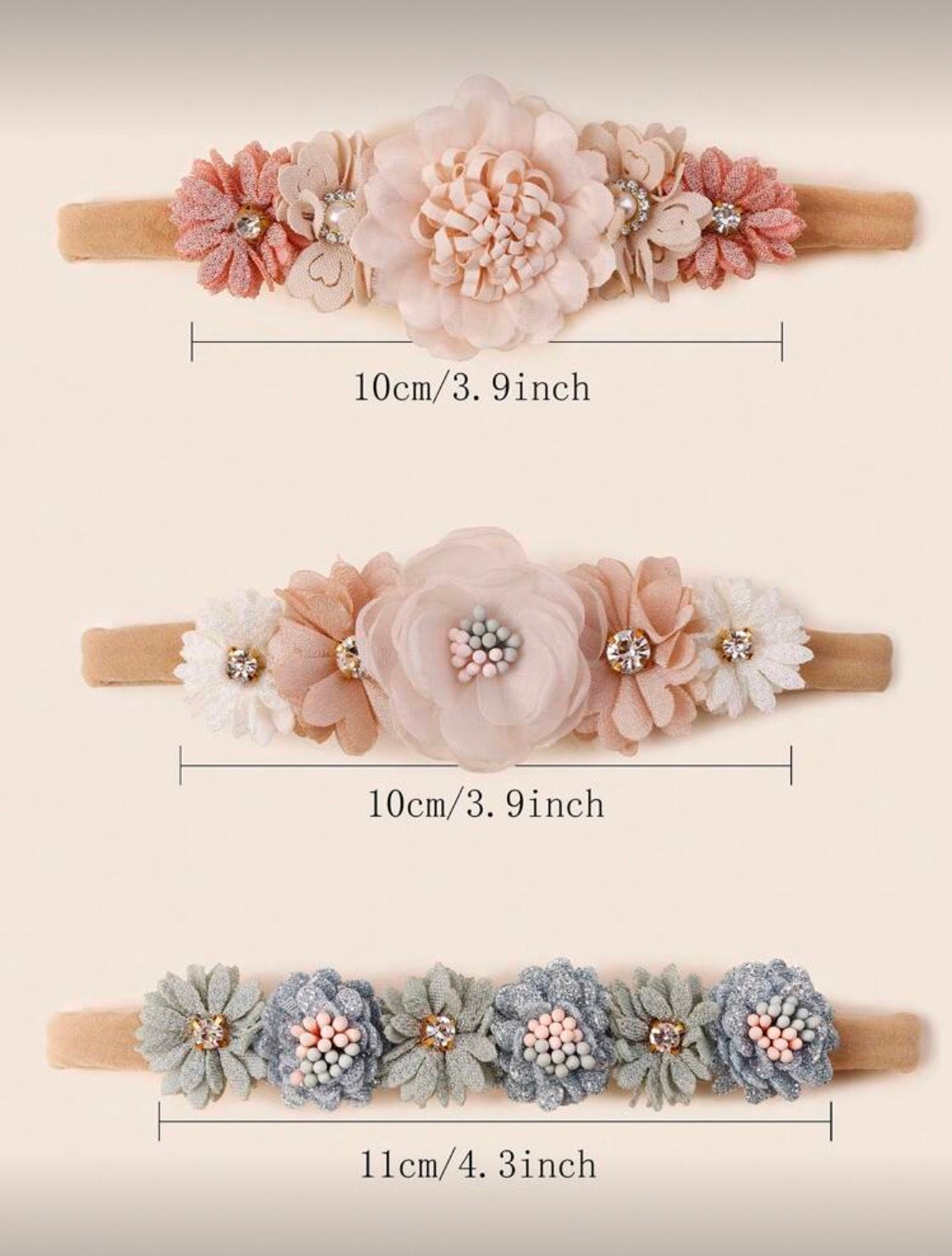 3 Pcs Blossom Bloom Headband