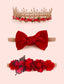 3 Pcs Red Floral Bow