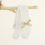 Floral Knitted Bow Stockings 3-12 Months