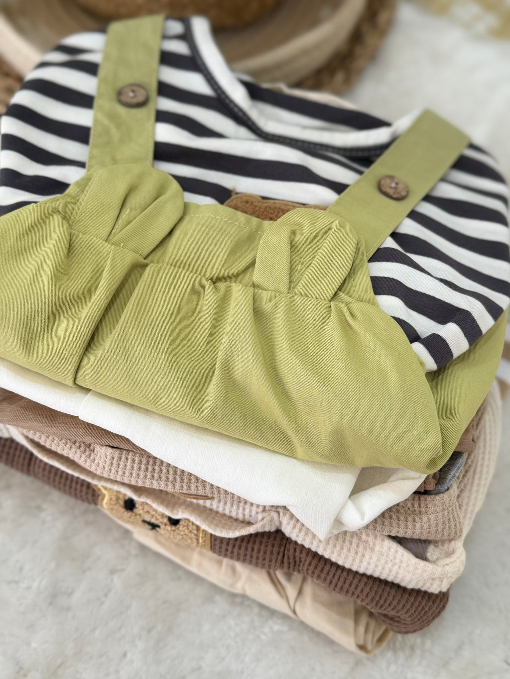 Solid Color Bear Romper