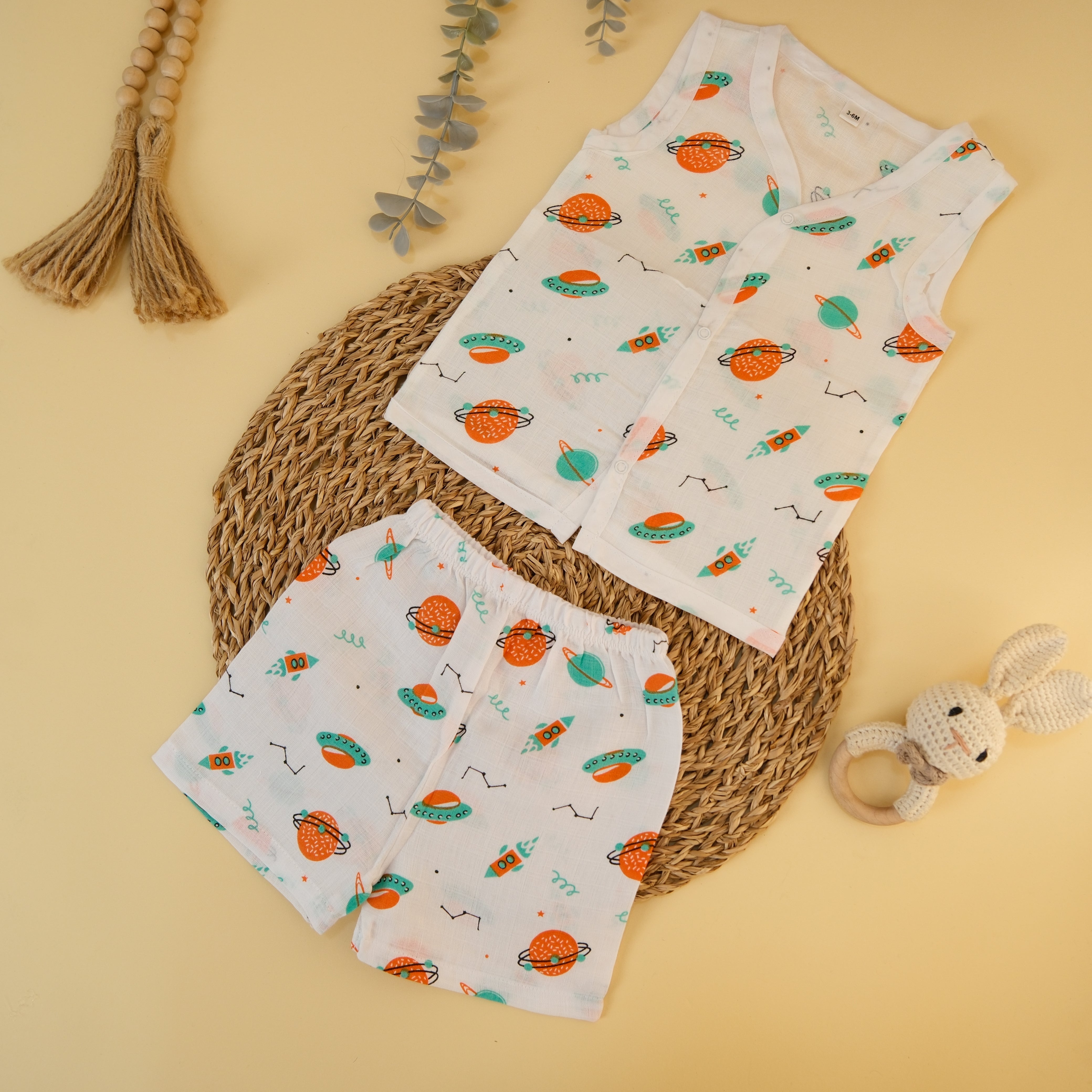 Sleeveless Button Jabla With Shorts Assorted