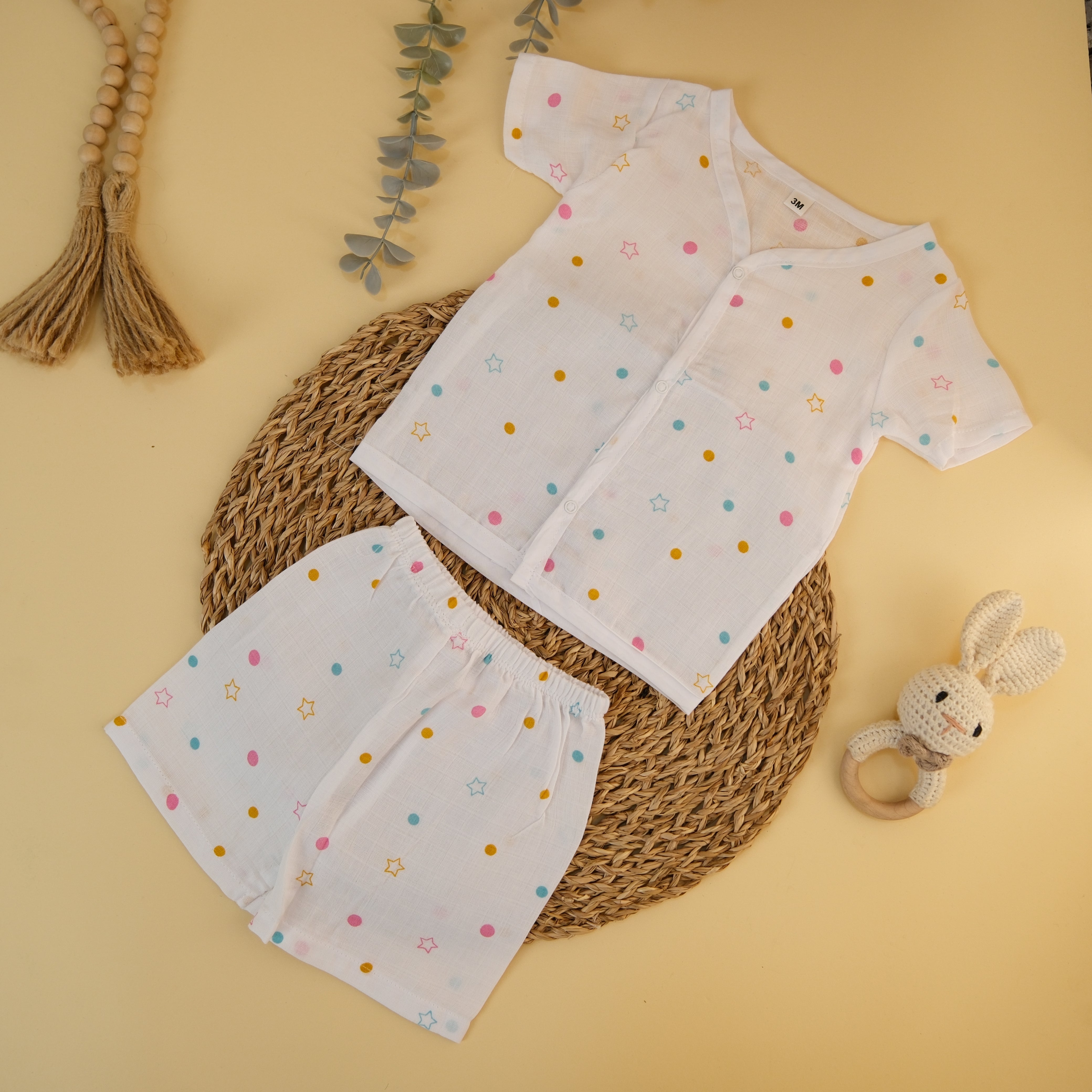 Sleeve Button Jabla With Shorts Assorted