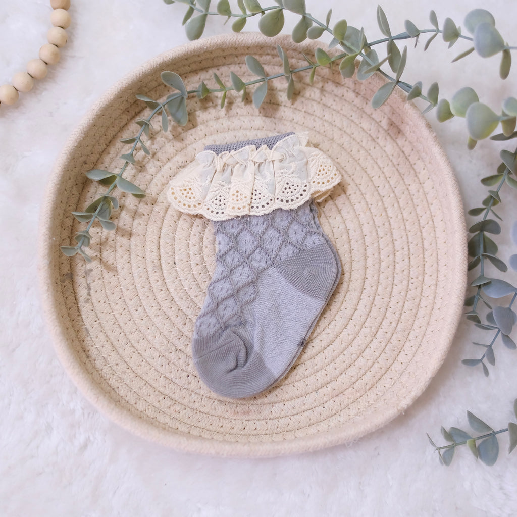 Ruffled Socks with Lace 0-1 Year