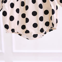 Black Polka Dot Romper with Hat