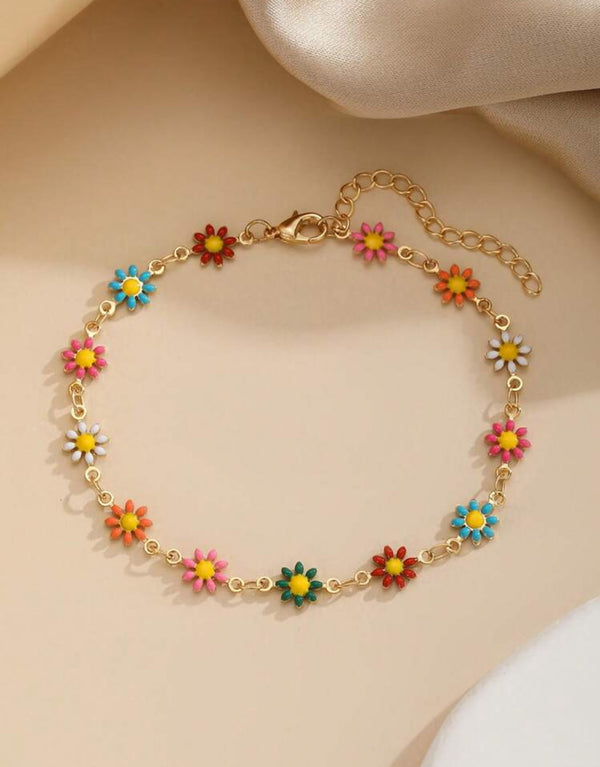 Baby girl flower anklet