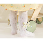 Floral Knitted Bow Stockings 3-12 Months