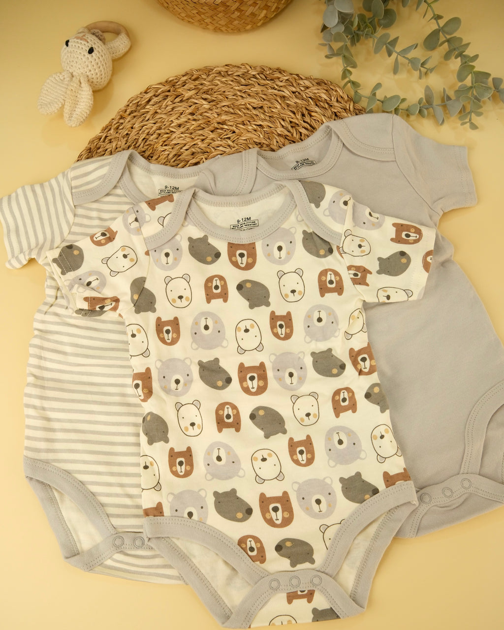 4 Pcs Unisex Casual Bodysuite