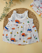 Sleeveless Frock with Knot Assorted 1 Pcs