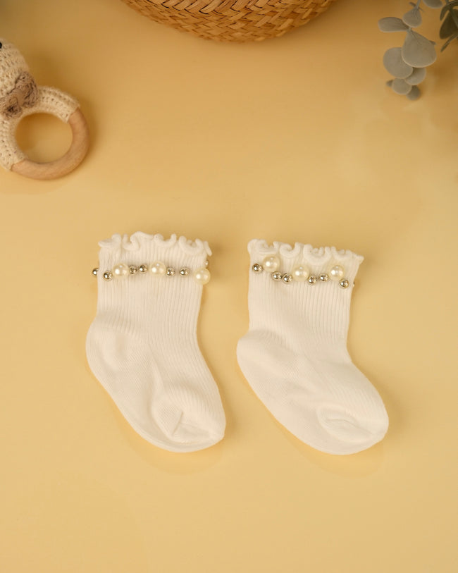 Baby Socks with Pearl Main Image