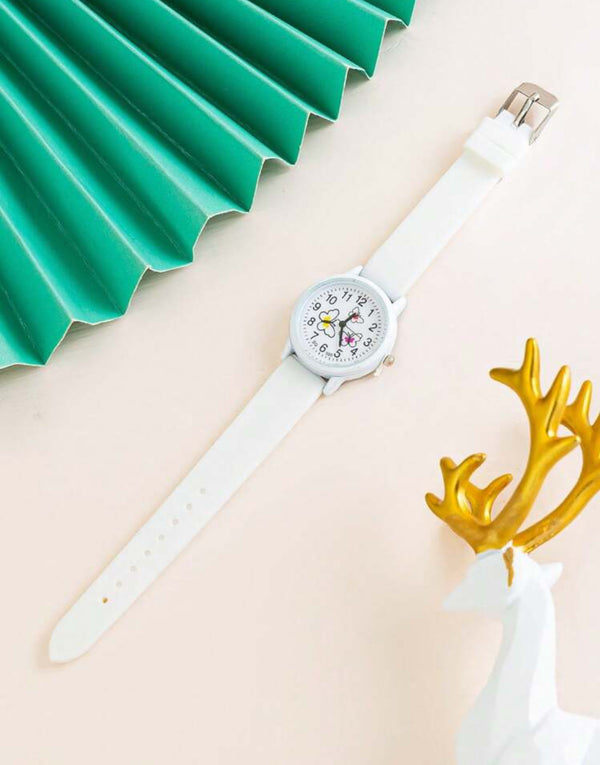 Butterfly white watch