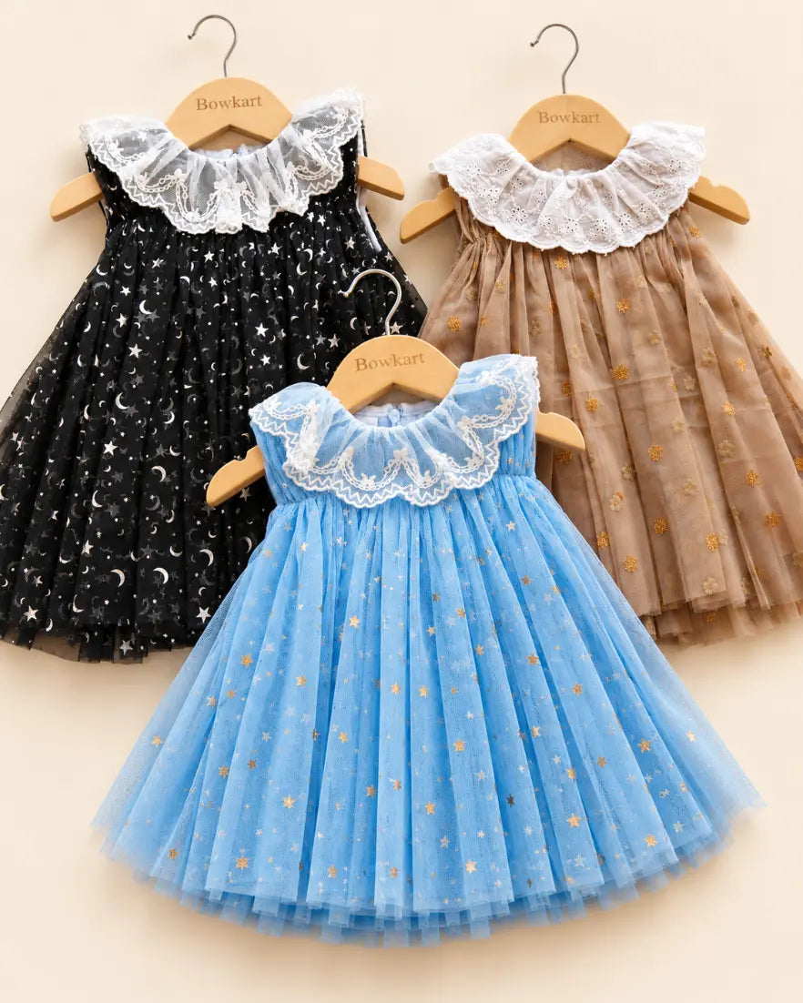 Celestial Lace Collar Frock