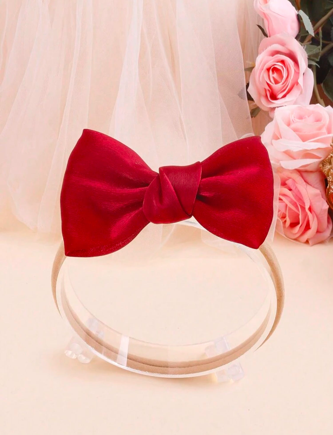 3 Pcs Red Floral Bow