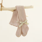 Floral Knitted Bow Stockings 3-12 Months